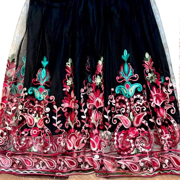 SHEIN - Sheer Black Embroidered Dress w/ Collar - Picture 2 of 3